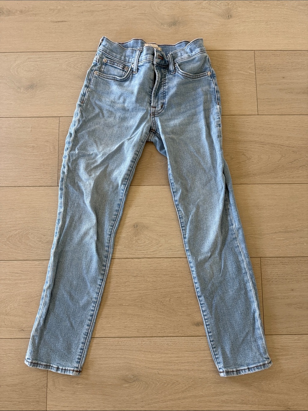 Madewell Straight Leg Jeans in Light Blue Wash